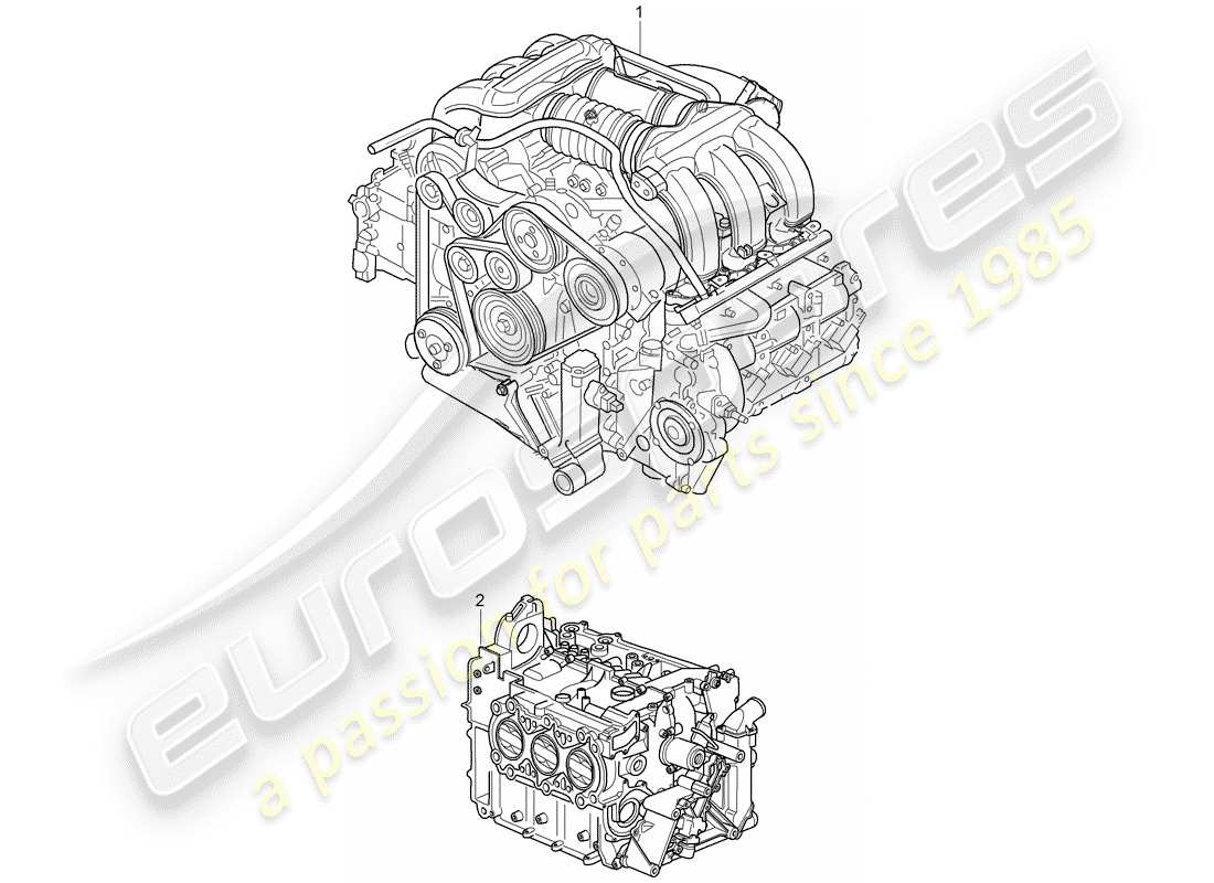 porsche 2005 (987 boxster) moteur de remplacement schéma des pièces
