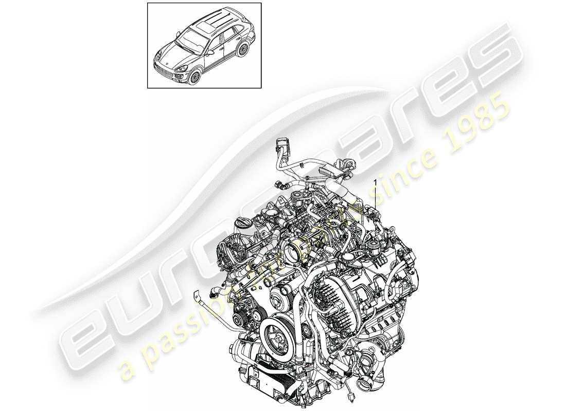 porsche 2011 (cayenne e2 92a) moteur de remplacement schéma des pièces