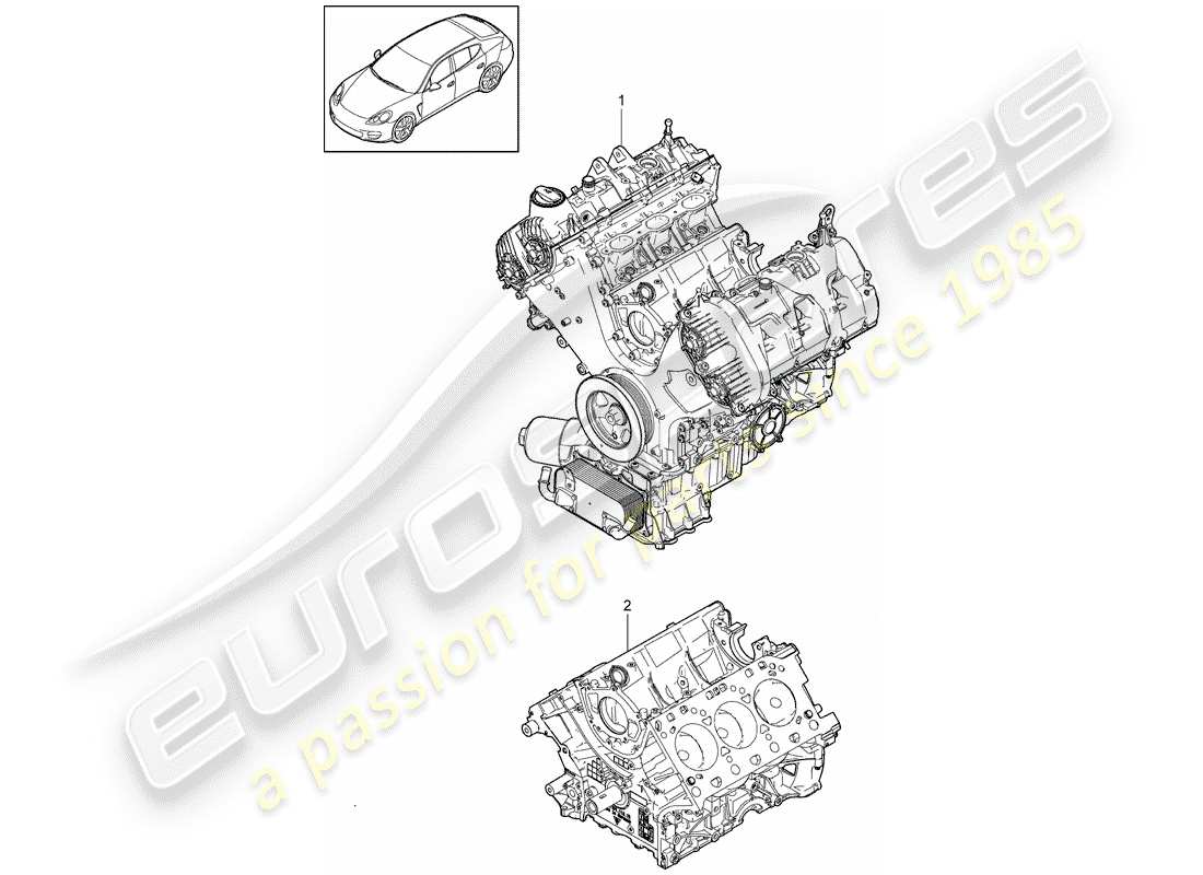 porsche 2012 (panamera 970) long bloc schéma des pièces