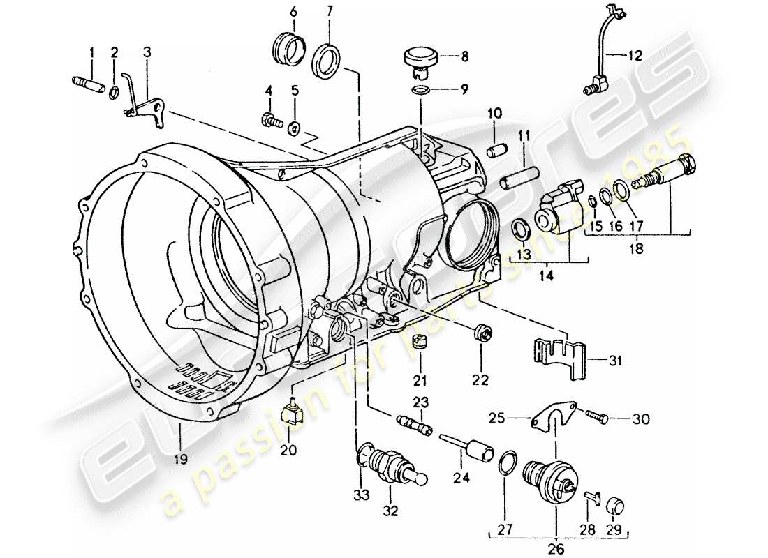 porsche 1992 (928) transmission automatique - carter de transmission - accessoires schéma des pièces