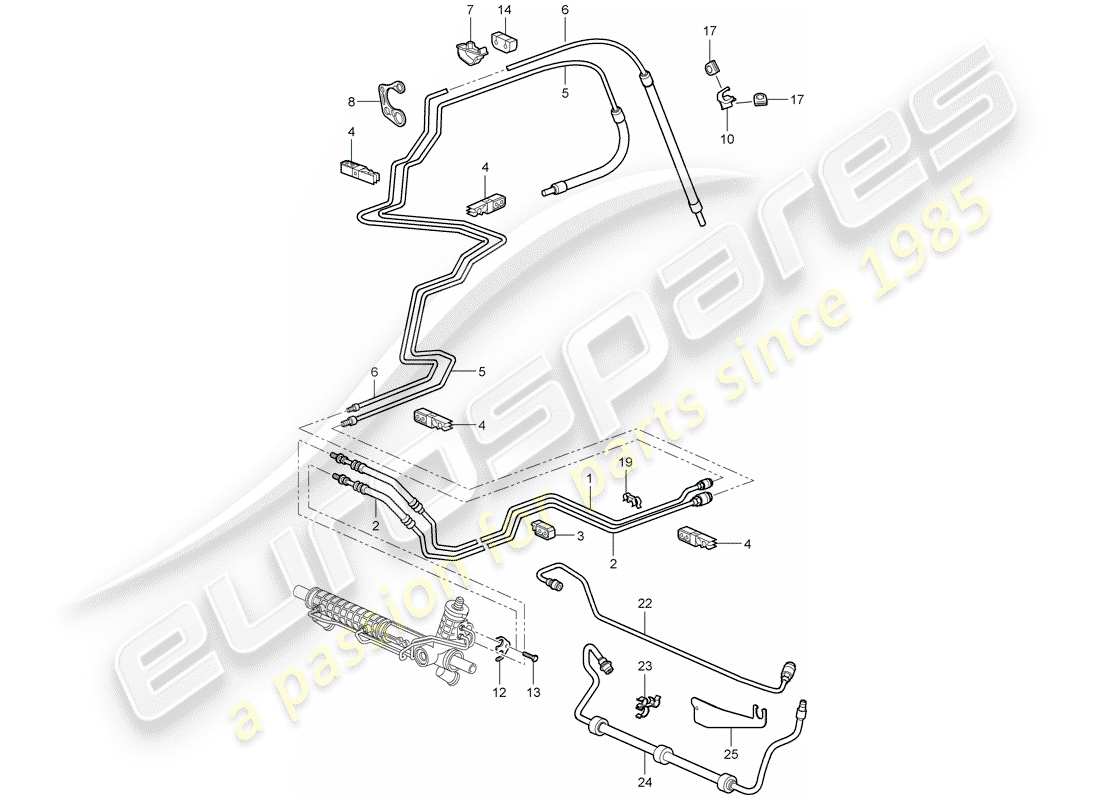 porsche 2011 (997-2 gt3) direction assistée schéma des pièces