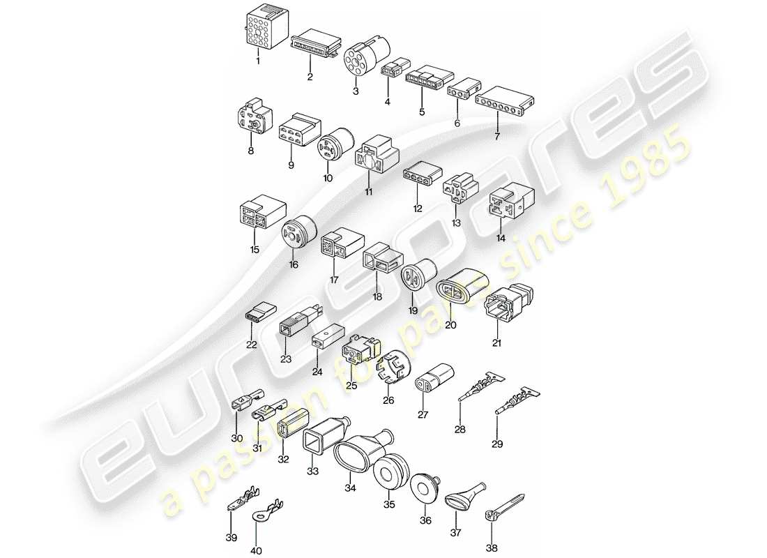 porsche 1979 (924) connecteur enfichable schéma des pièces