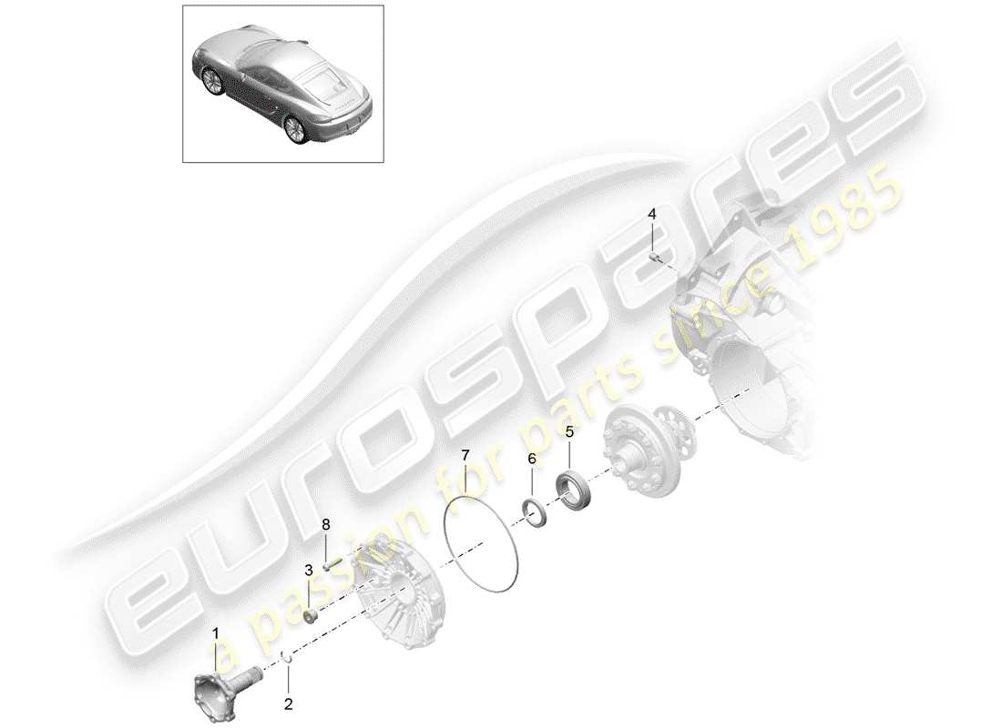 porsche 2016 (981 cayman) boîte de vitesses manuelle schéma des pièces