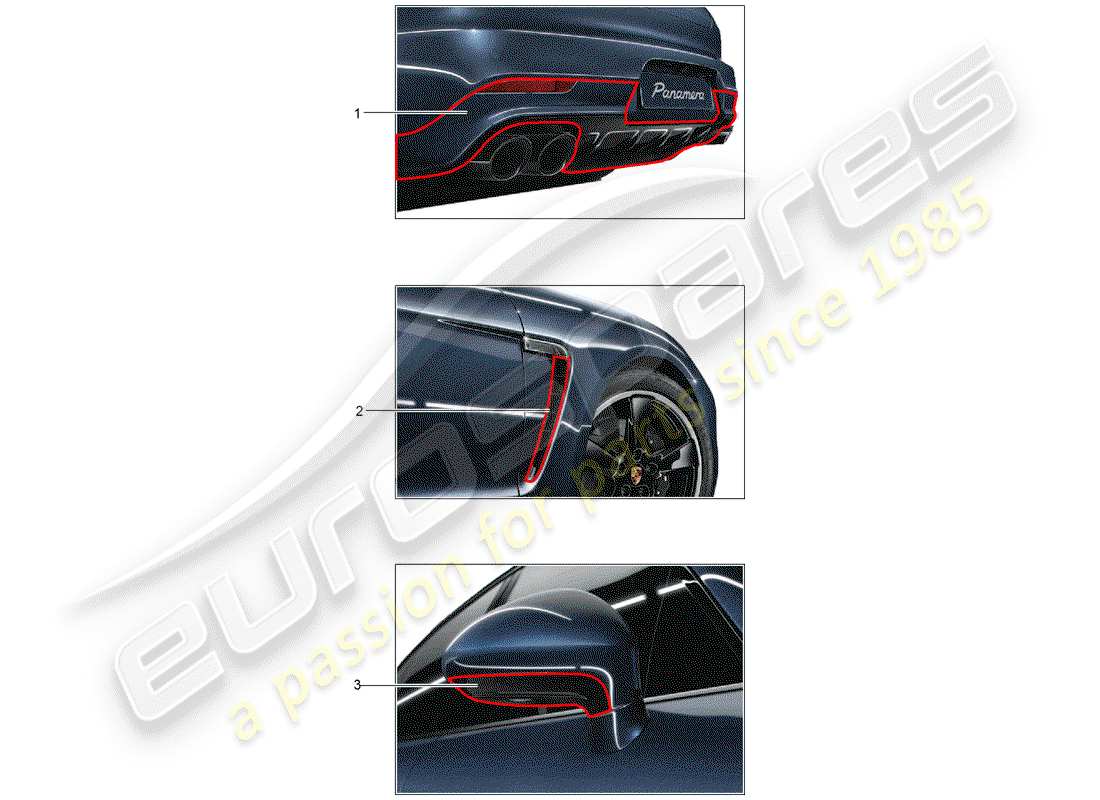 porsche 2011 (tequipment panamera) diagramme des pièces du corps