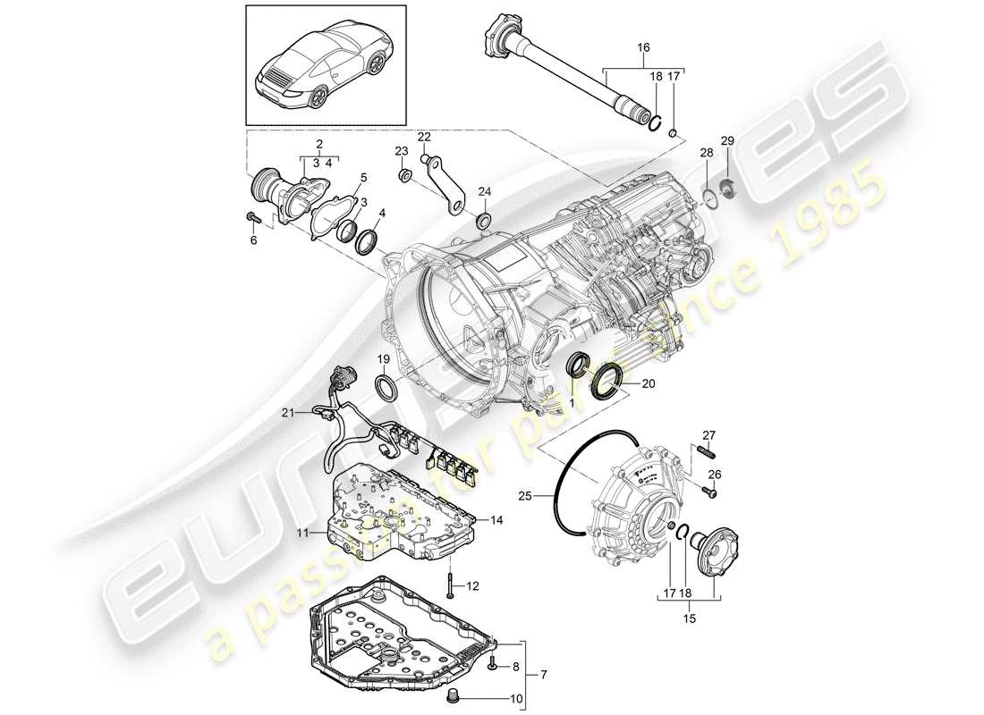 porsche 2010 (997-2) -pdk-diagramme des pièces