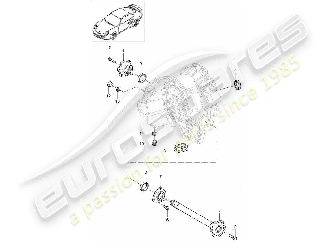 porsche 2009 997-2 turbo / gt2 schéma des pièces tiptronic