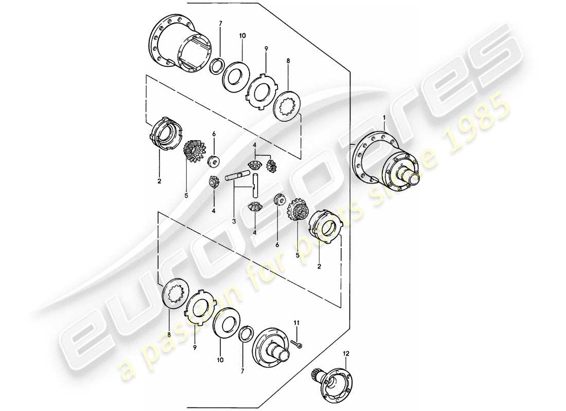 porsche 1981 (924) différentiel à glissement limité - boîte de vitesses manuelle - vq vr uv md - me mf mb mx - 4q 5q 6q - d - mj 1981>> schéma des pièces