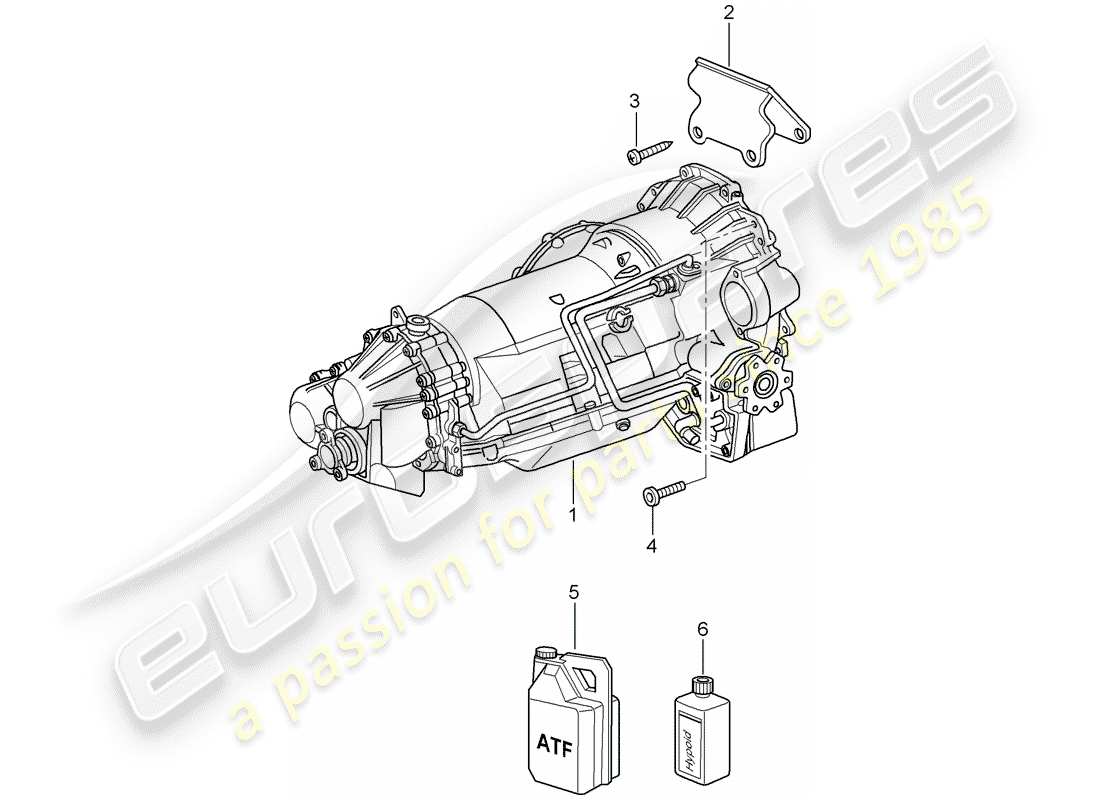 porsche 2004 (996 turbo / gt2) tiptronic - - transmission de remplacement schéma des pièces
