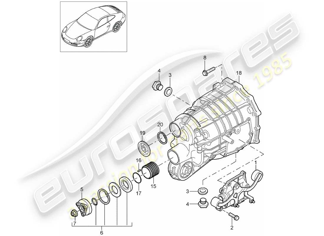 porsche 2012 (997-2) boîte de vitesses manuelle schéma des pièces