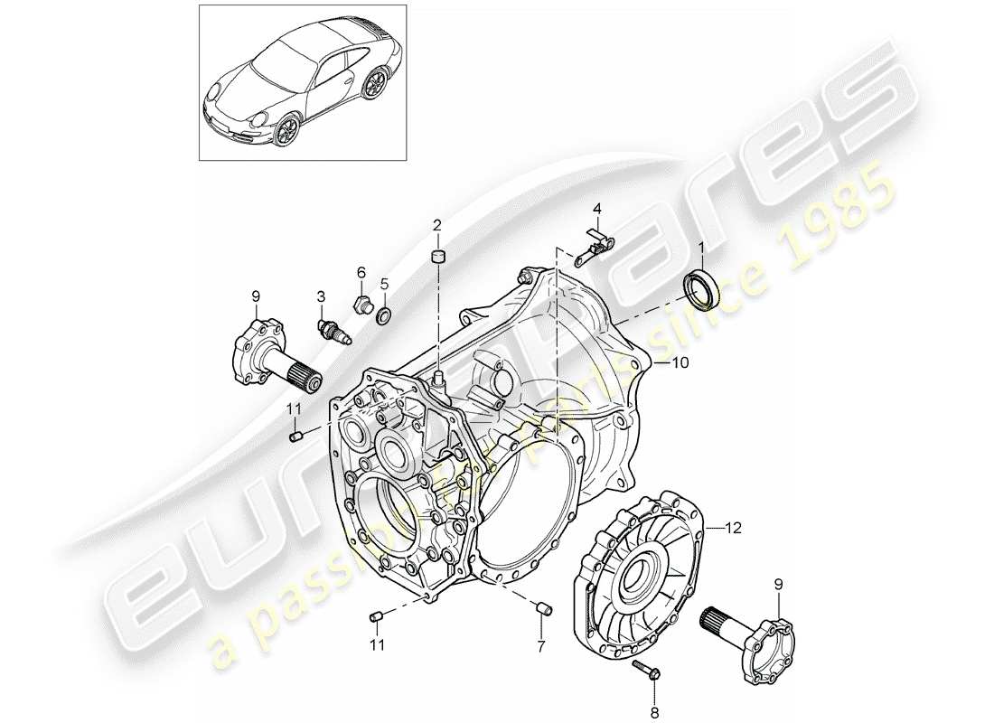 porsche 2012 (997-2) boîte de vitesses manuelle schéma des pièces