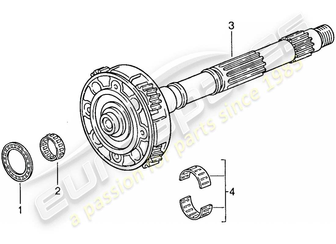 porsche 1990 (928) transmission automatique - porte-pignons planetaires schéma des pièces