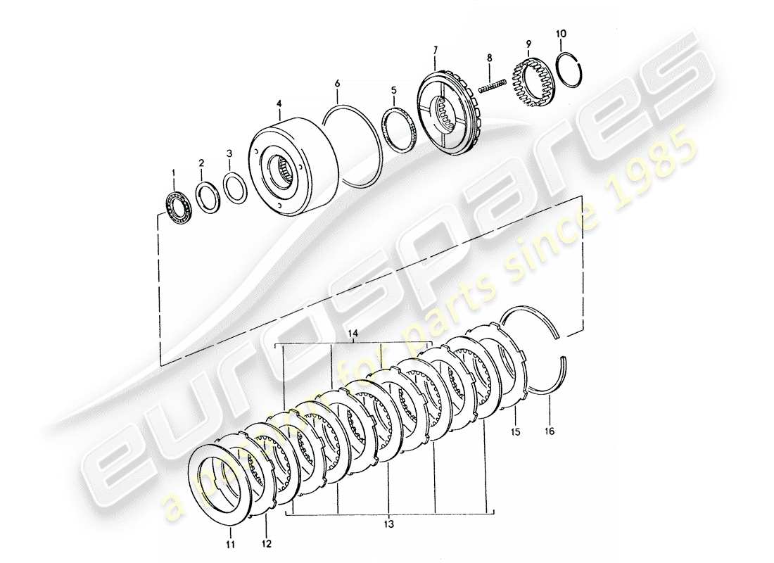 porsche 1993 (928) transmission automatique - embrayage - k 1 schéma des pièces