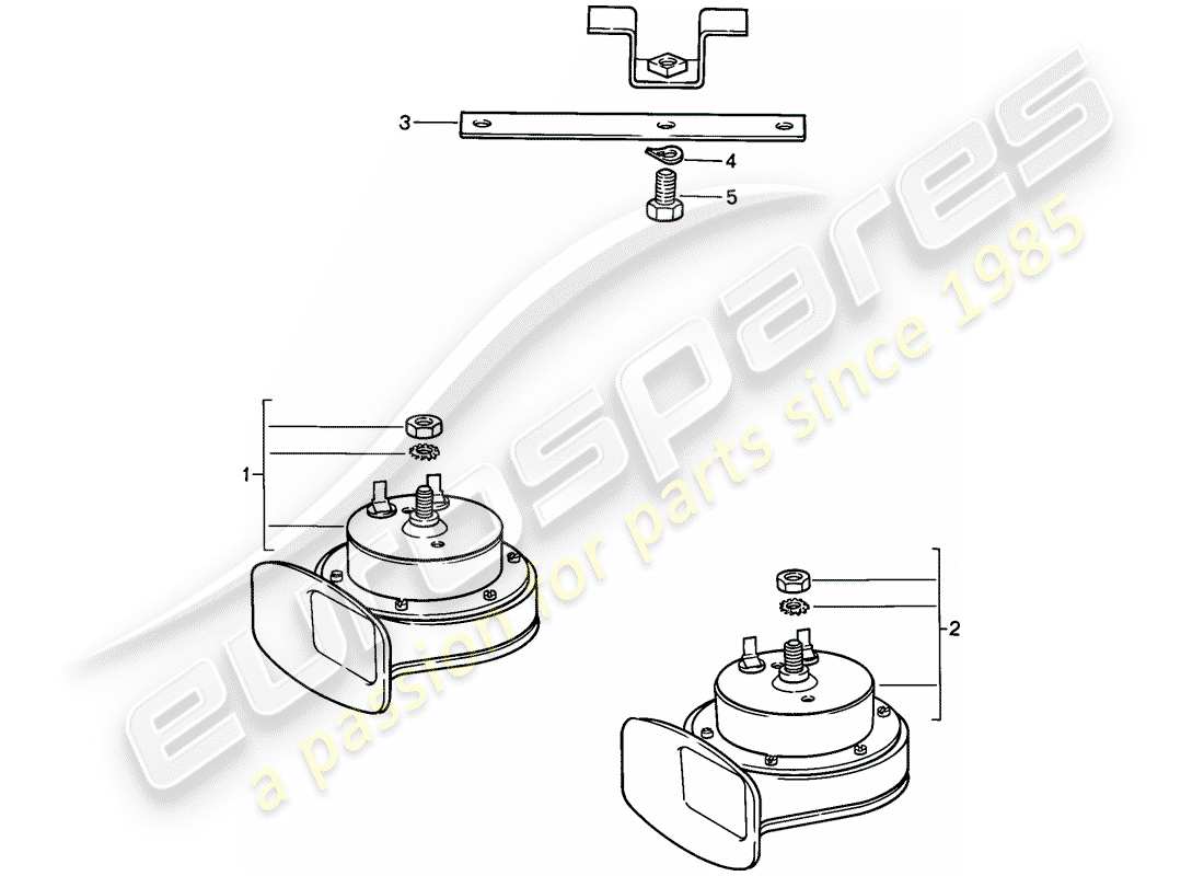 porsche 1987 (924s) diagramme des pièces du klaxon