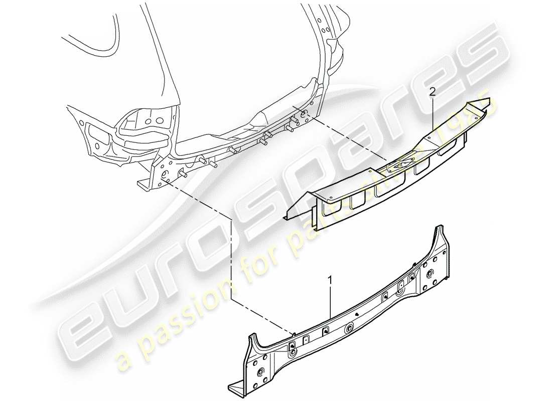 porsche 2014 (cayenne e2 92a) extrémité arrière schéma des pièces