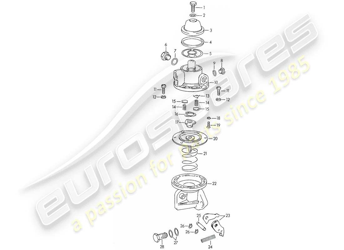 porsche 1954 (356/356a) pièces individuelles - pour - pompe à essence - 616. 08.401 diagramme de pièce