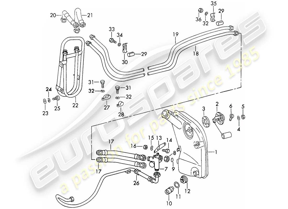 porsche 1973 (911) lubrification moteur - unités auxiliaires - pour - typ 911/53/63/83/88 - d - mj 1973>> schéma des pièces