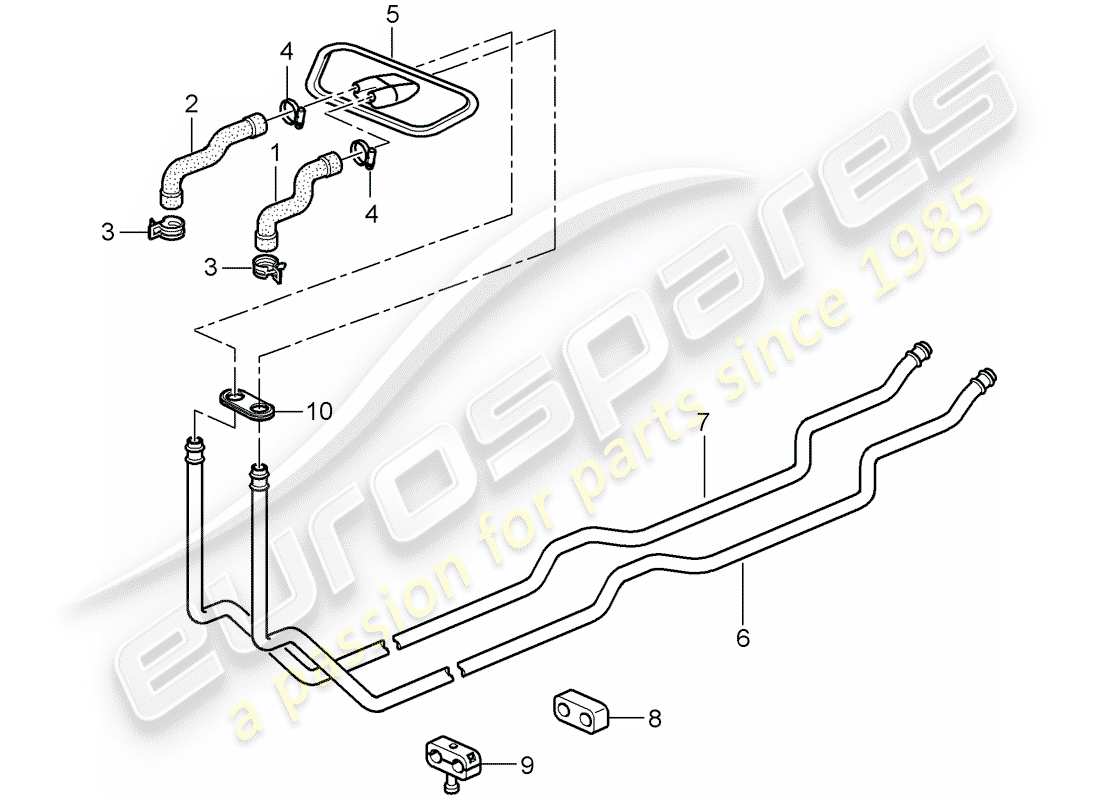 porsche 2007 (997-1 gt3) système de chauffage 1 schéma des pièces