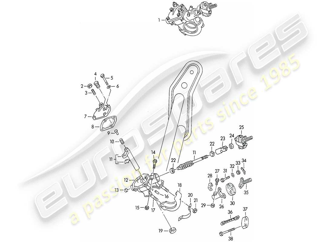 porsche 1953 (356/356a) mécanisme de direction - et - accouplement de direction - f >> 101 692 - f >> 61 892 - f >> 83 791 schéma des pièces