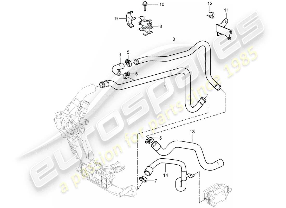porsche 2008 (997-1 gt3) lignes diagramme de pièce