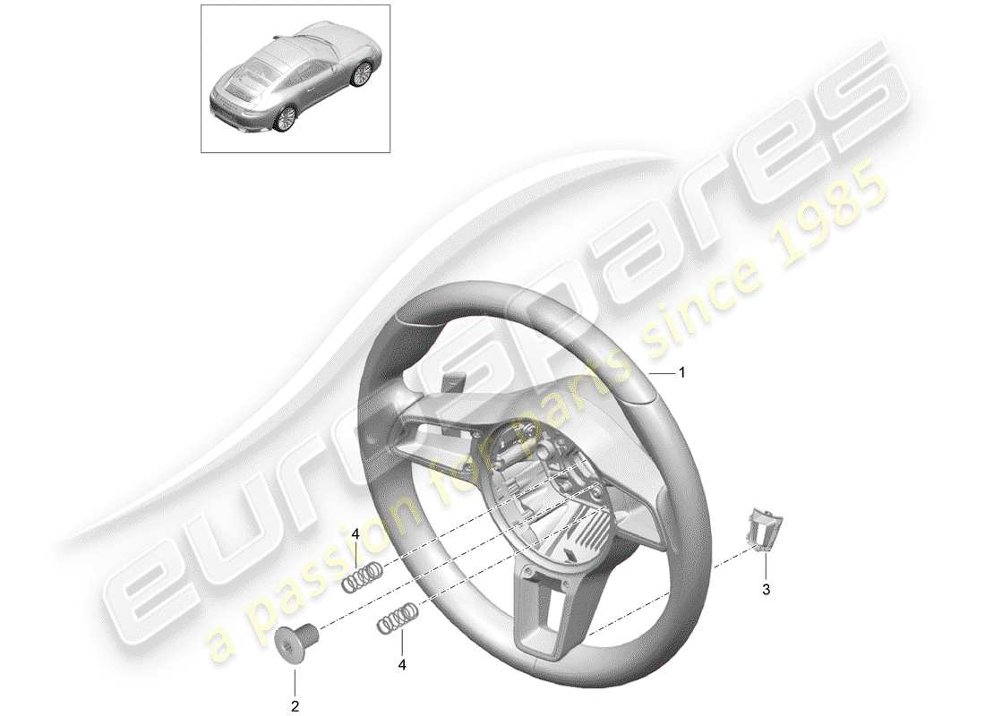 porsche 2020 (991-2) volant schéma des pièces