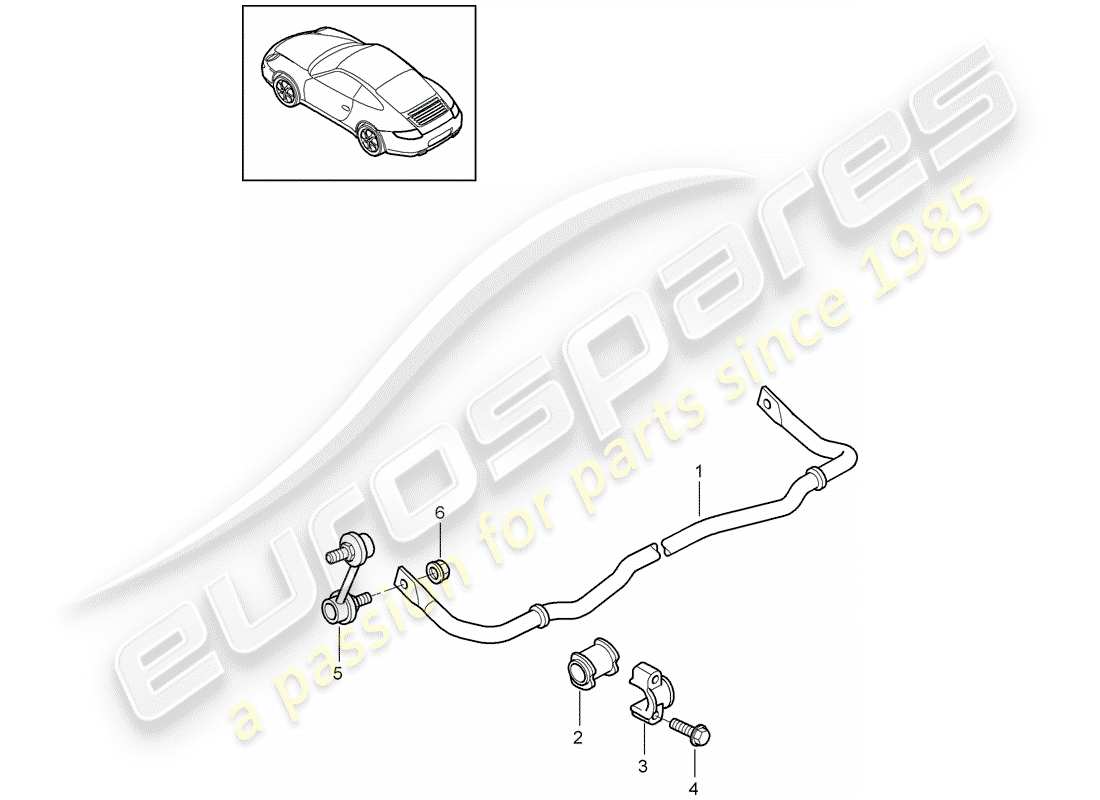 porsche 2009 (997-2) stabilisateur schéma des pièces