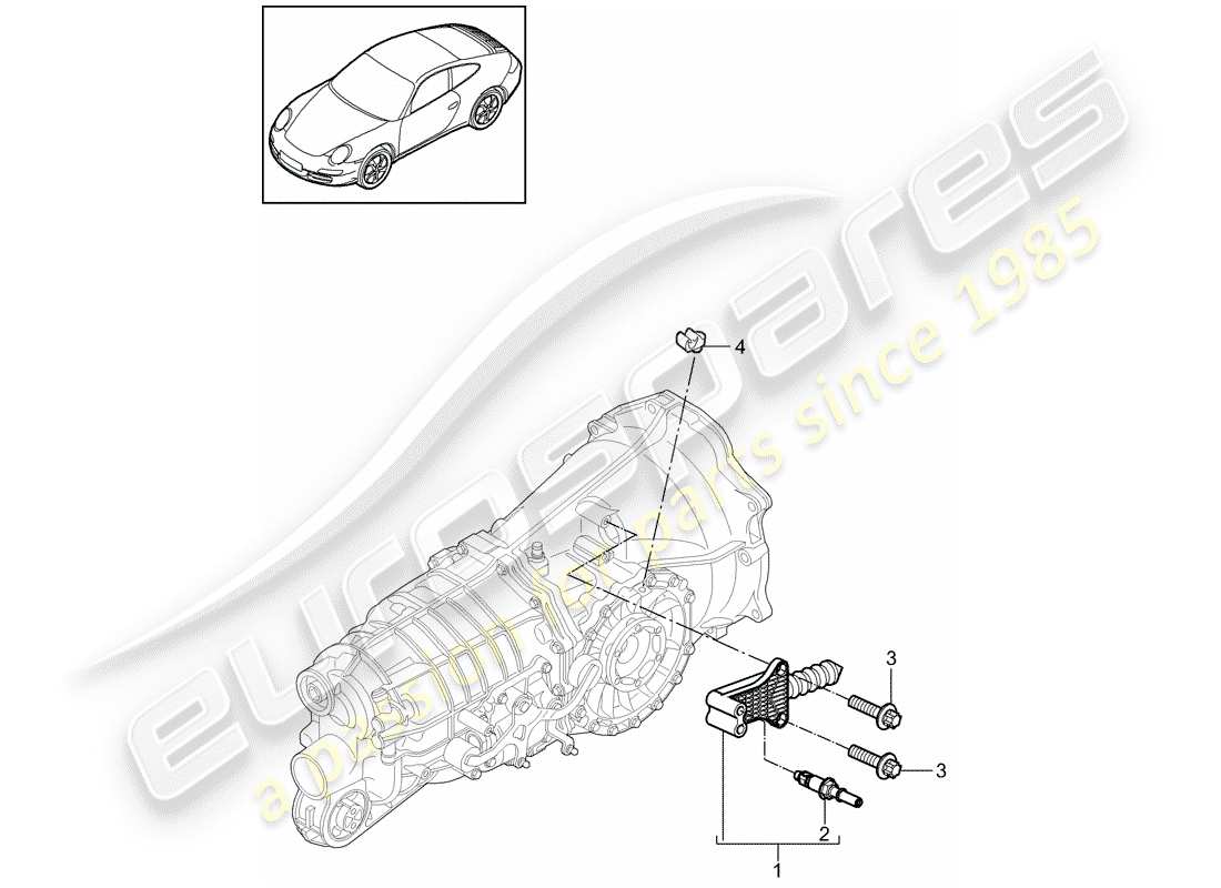 porsche 2012 (997-2) débrayage schéma des pièces