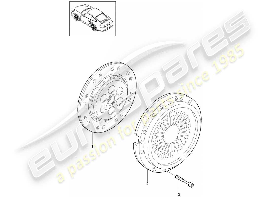 porsche 2013 (997-2 turbo / gt2 rs) embrayage schéma des pièces