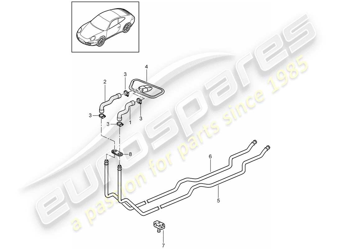 porsche 2011 (997-2) système de chauffage 1 schéma des pièces