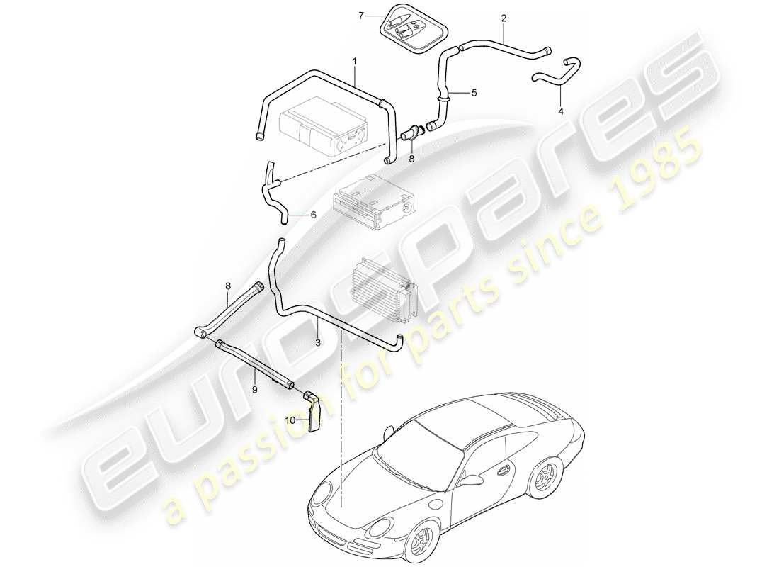 porsche 2005 (997-1) coffre à bagages schéma des pièces