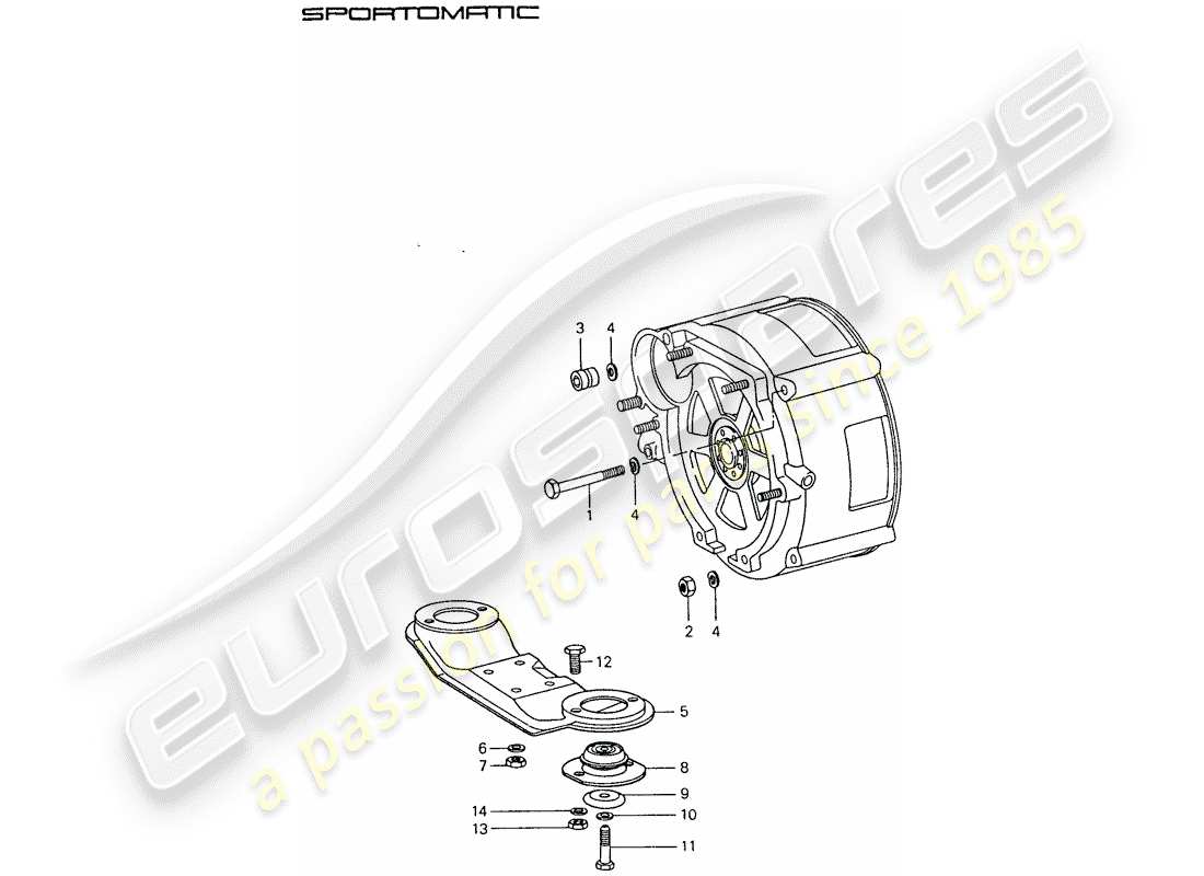 porsche 1975 (911) suspension de transmission schéma des pièces
