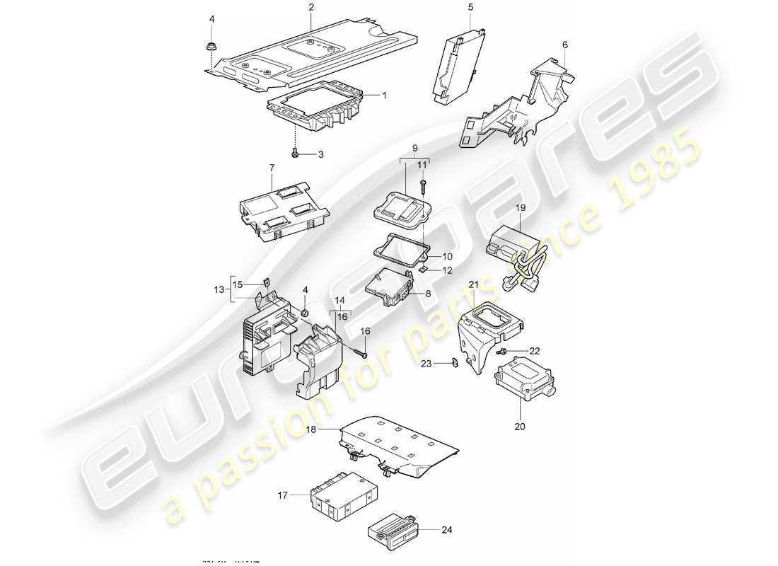 porsche 2007 (997-1) unités de contrôle schéma des pièces