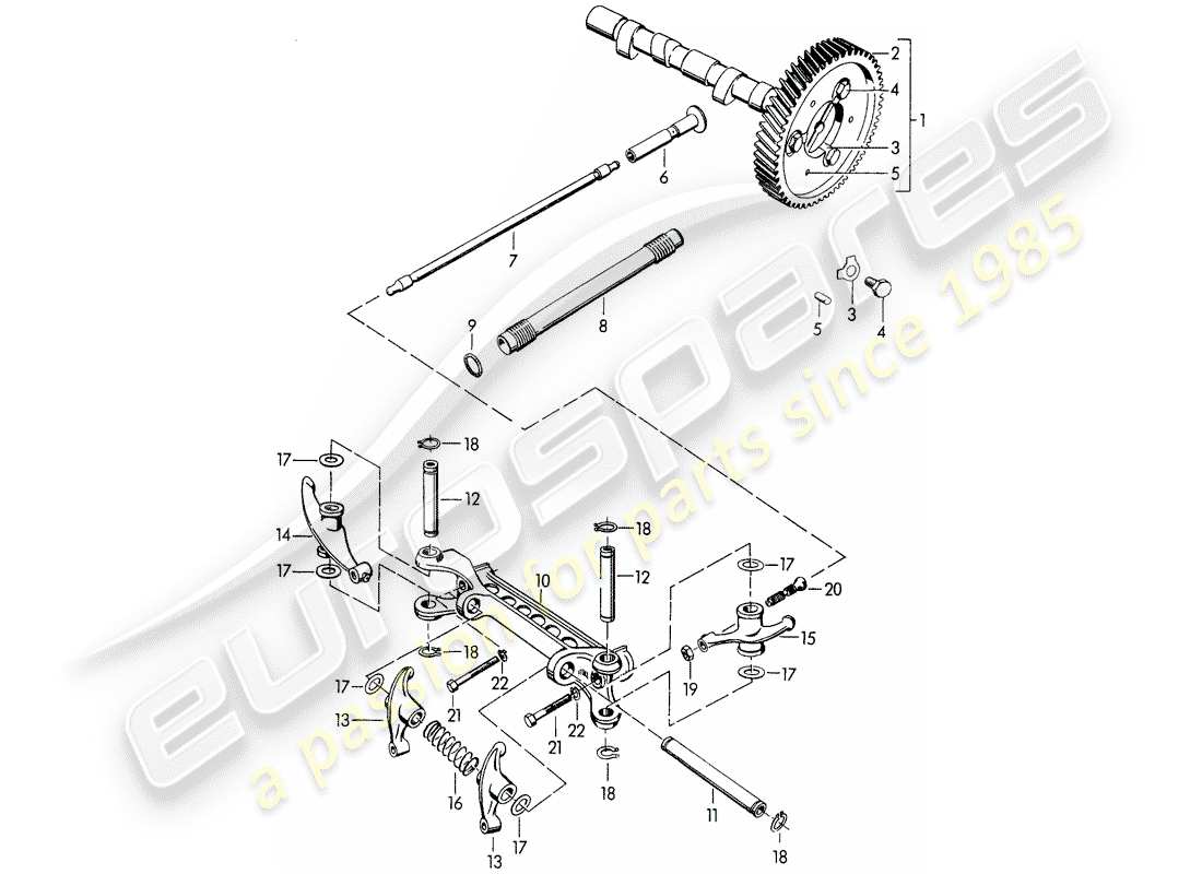 porsche 1950 (356/356a) arbre à cames - m 22 001 >> - m 50 101 >> - m 33 901 >> - m 41 001 >> - m 60 001 > > - m 80 001 >> schéma des pièces