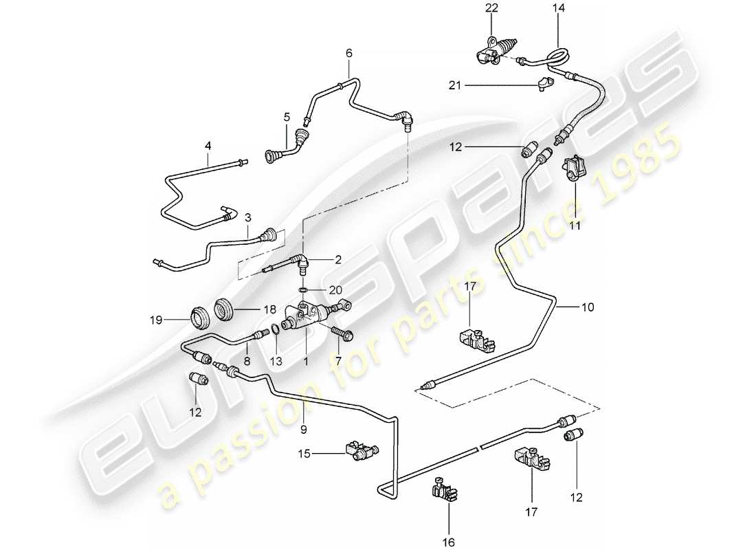 porsche 2007 (997-1) embrayage hydraulique schéma des pièces