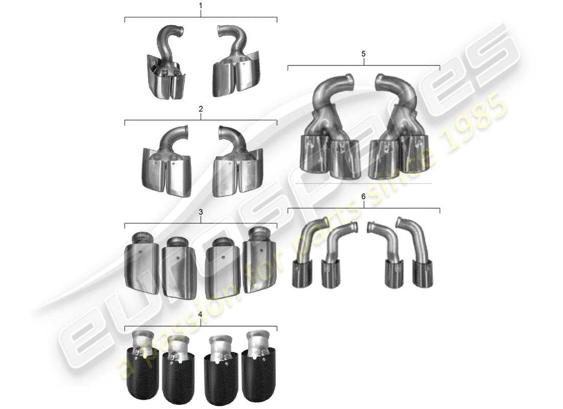 porsche 2006 (tequipment cayenne) echappement schéma des pièces
