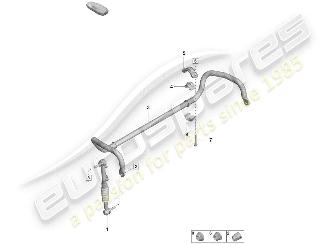 porsche 2019 (992-1) schéma des pièces du stabilisateur