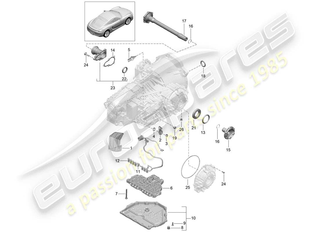 porsche 2015 (981 cayman) -pdk-diagramme des pièces