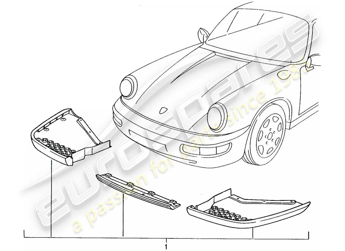 porsche 2011 (tequipment) spoiler avant schéma des pièces