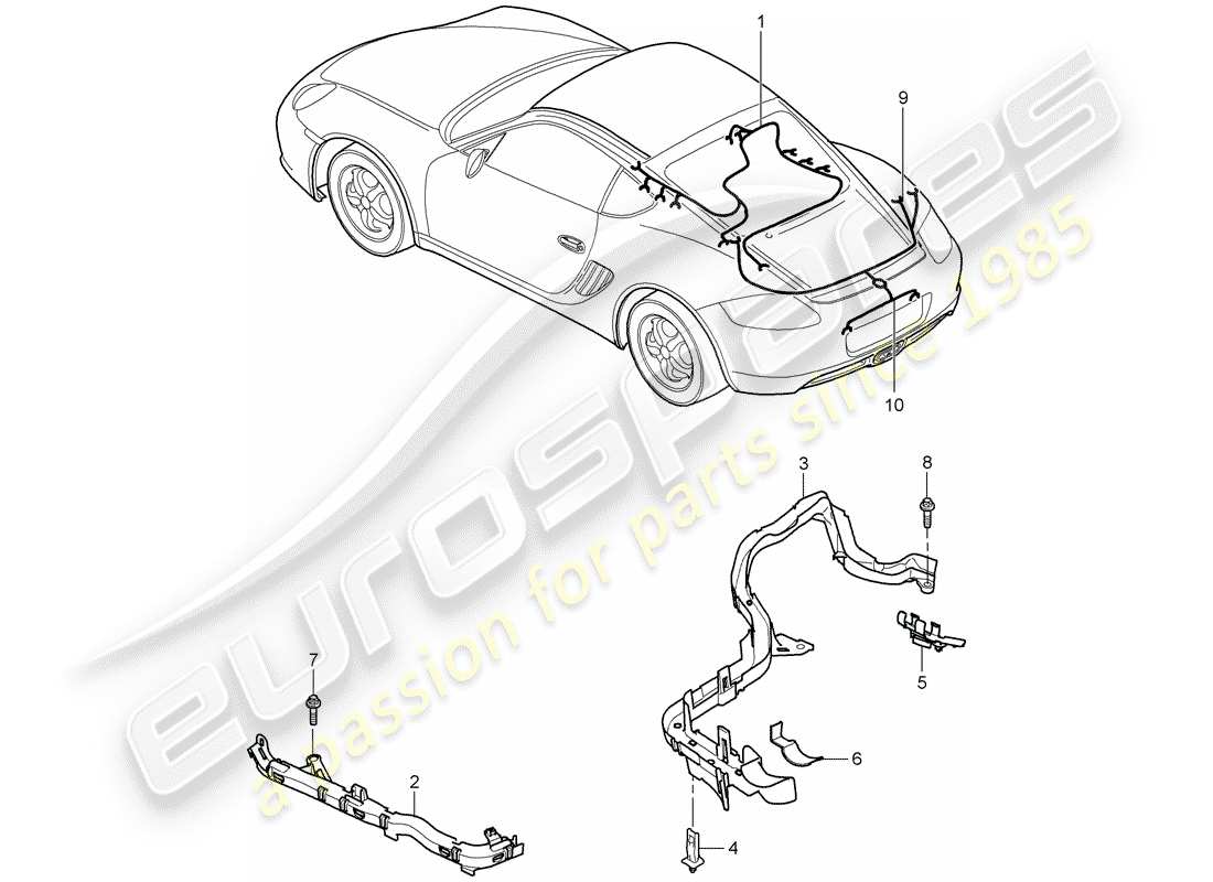 porsche 2006 (987 cayman) faisceaux de câbles schéma des pièces
