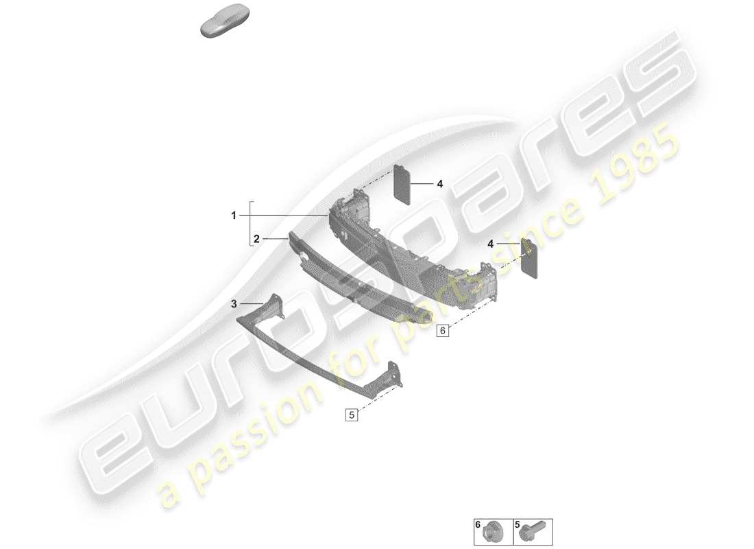 porsche 2019 (992-1) support de pare-chocs schéma des pièces