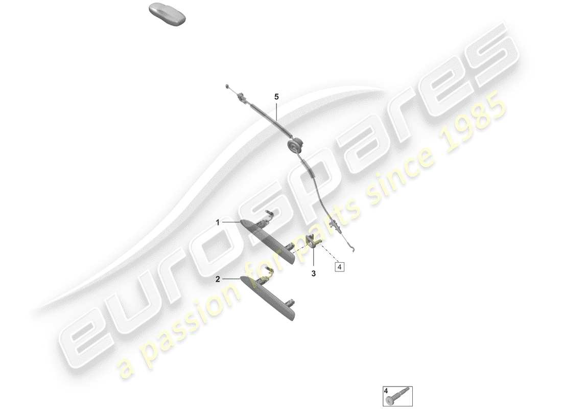 porsche 2019 (992-1) loquets de porte schéma des pièces