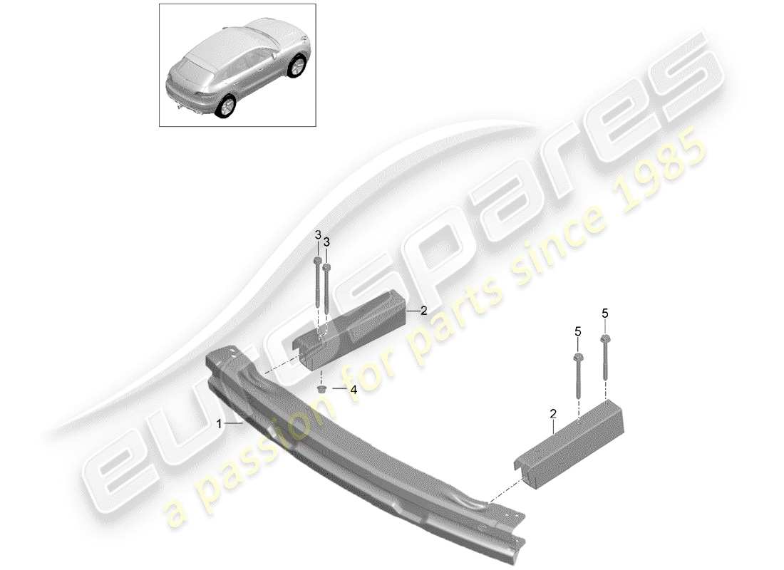 porsche 2014 (macan) support de pare-chocs schéma des pièces