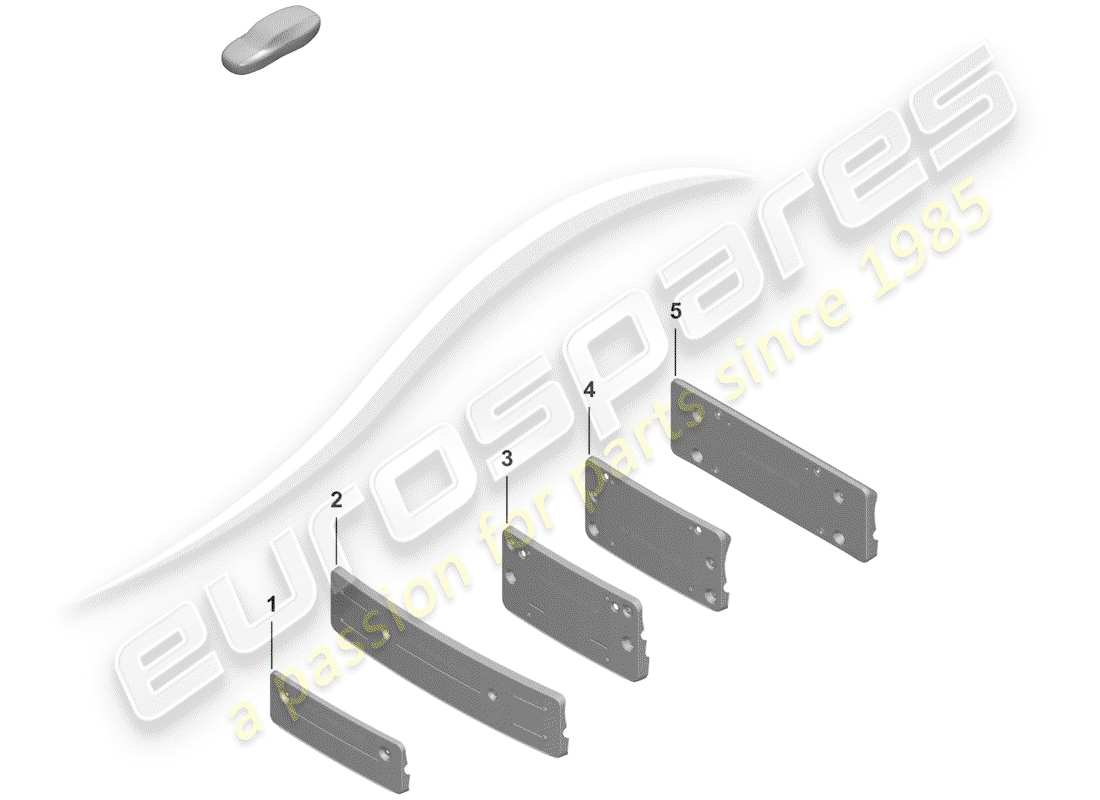 porsche 2019 (992-1) support de plaque d'immatriculation schéma des pièces