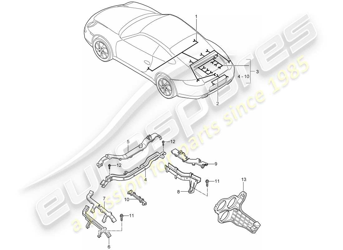 porsche 2009 (997-2) faisceaux de câbles schéma des pièces