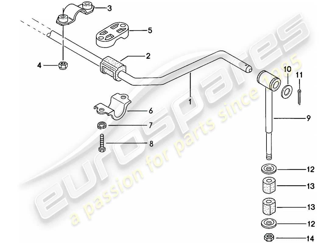 porsche 1977 (924) stabilisateur schéma des pièces