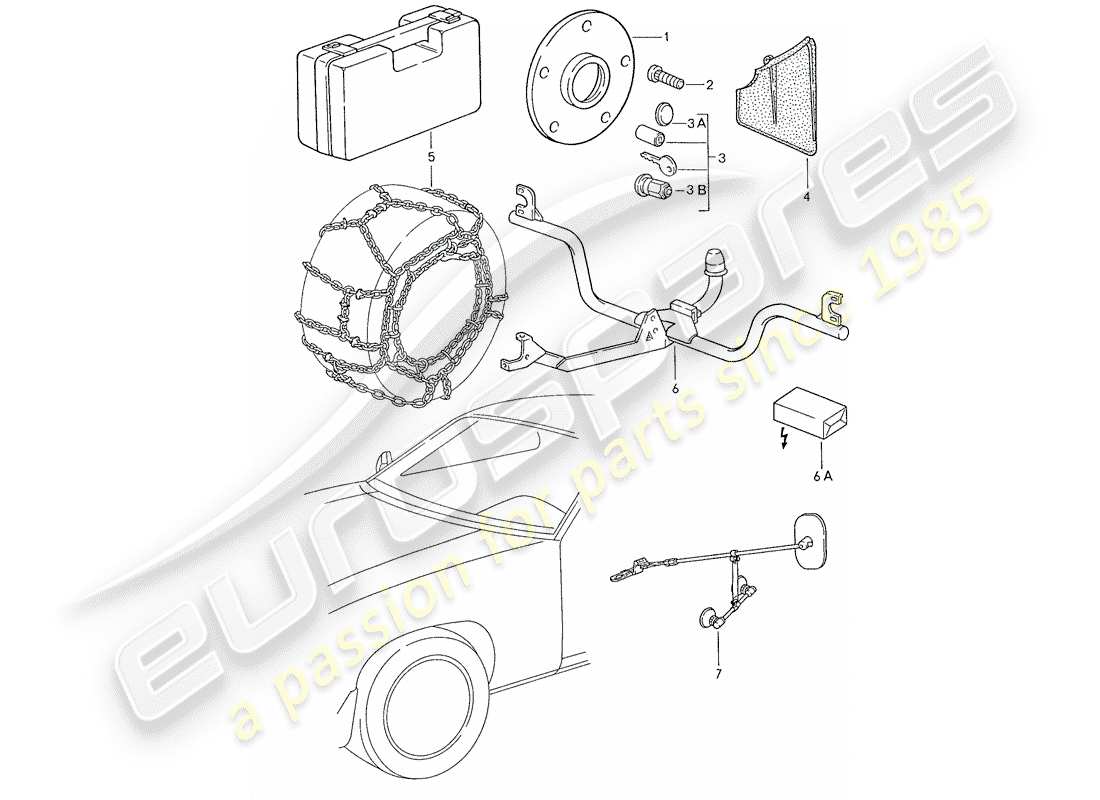 porsche 1990 (928) accessoires schéma des pièces