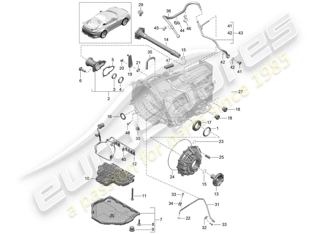 porsche 2020 (991-2 r/gt3/rs) -pdk- schéma des pièces