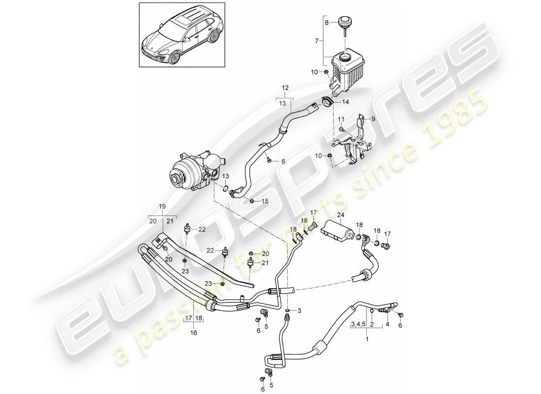 porsche 2013 (cayenne e2 92a) stabilisateur schéma des pièces