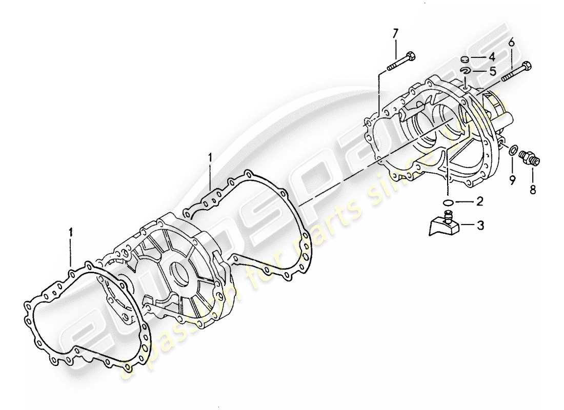 porsche 1992 (968) tiptronic - carter de transmission schéma des pièces