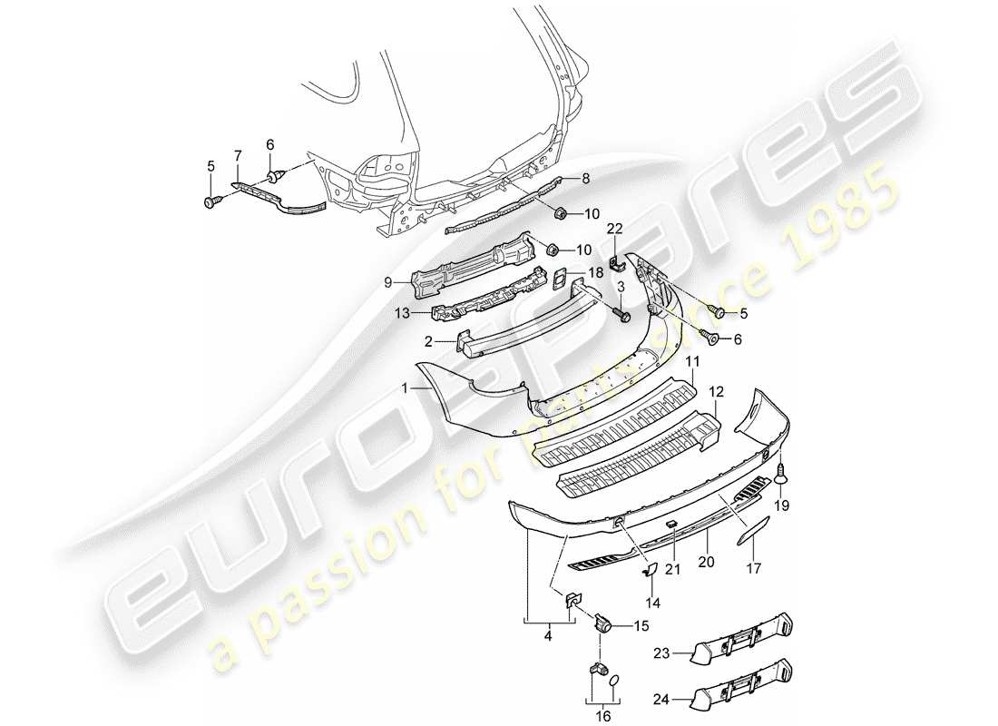 porsche 2003 (cayenne e1 9pa) diagramme des pièces de doublure