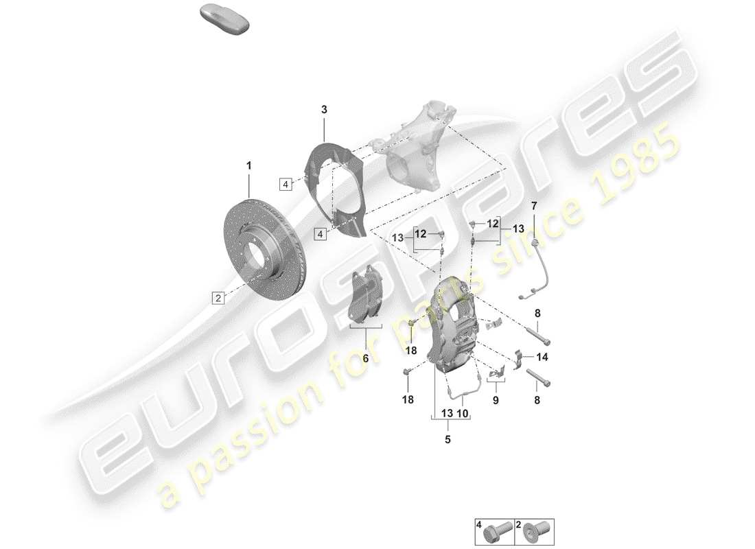 porsche 2019 (992-1) freins à disque schéma des pièces